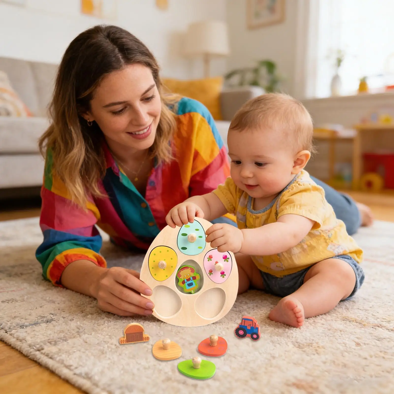 Shape Puzzles Fine Motor Matching Block Early Learning Educational Activity Toy For Road Trip Boys Girls Kids School Travel