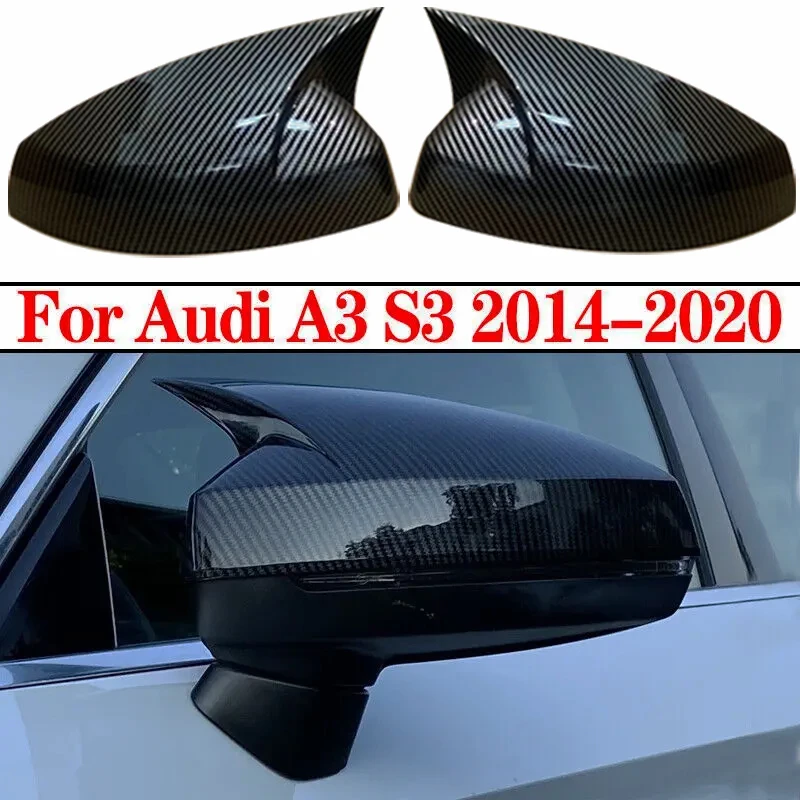 

Pair Car Side Door Wing Rearview Mirror Cover For Audi A3 S3 RS3 8V TFSI TDI Without Lane Assist 2013-2020 Mirror Caps