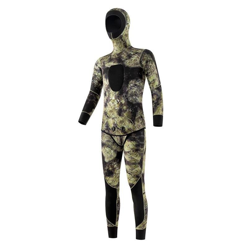 Dropshipping Smoothskin Men Freediving Camo Open Cell Wetsuit 5mm Neoprene for Underwater Surfing Diving Spearfishing