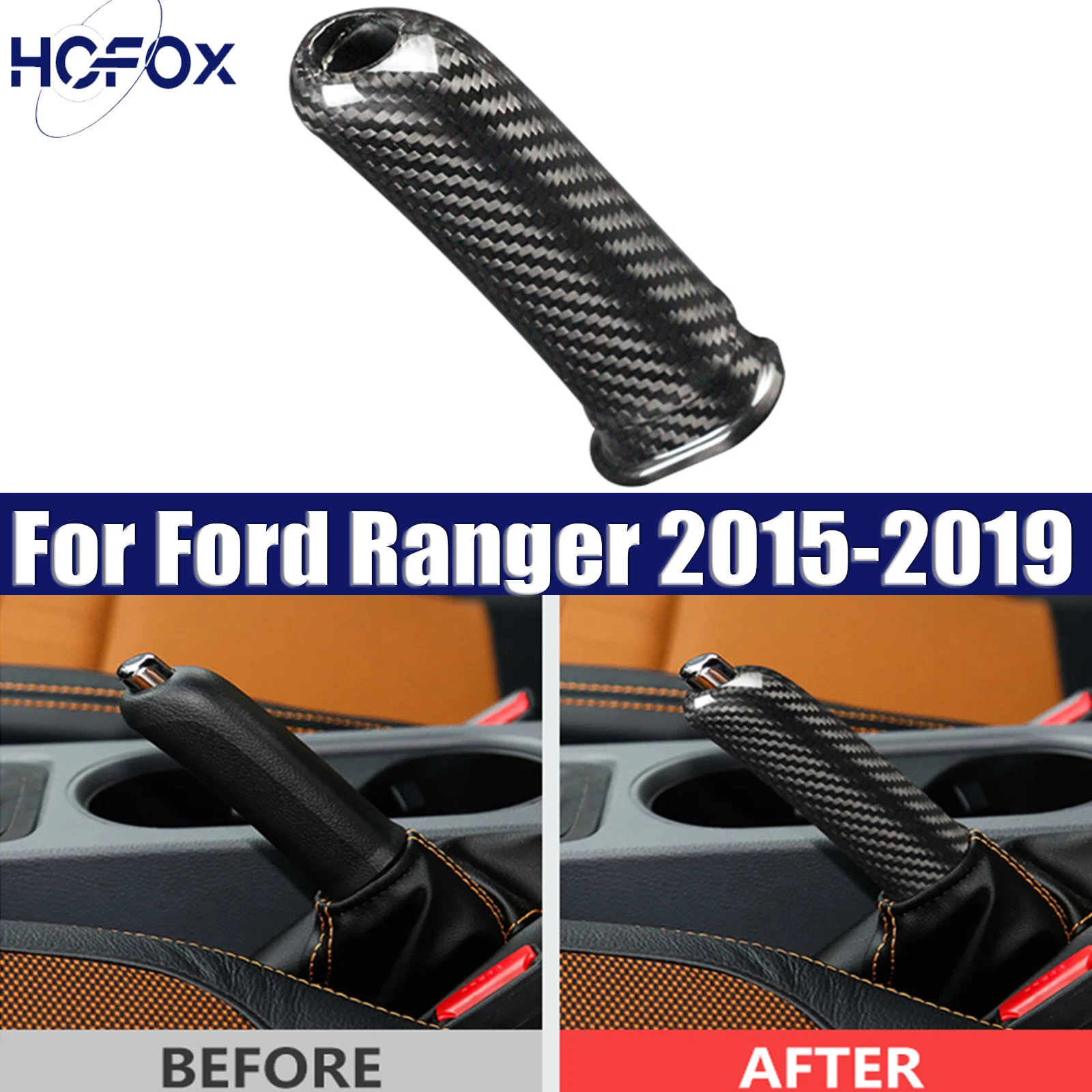 

For Ford Ranger 2015-2019 Real Carbon Fiber Parking Brake Hand Brake Trim