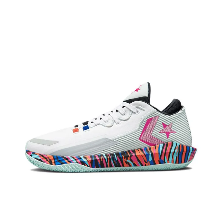 Converse All Star BB Jet Basketball Shoes Unisex Mid Top White/Pink/Multicolor 172664C