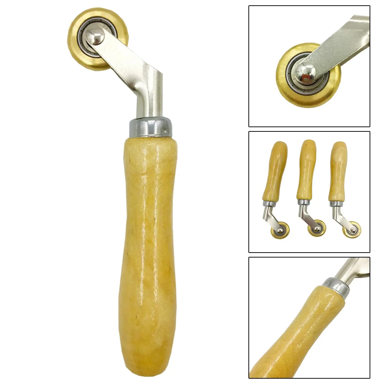 Brass Press Wheel Glue Laminating Tool Smoothing Wheel Pressure Roller Roll for Wallpaper Home Applicator Corner Kitchen