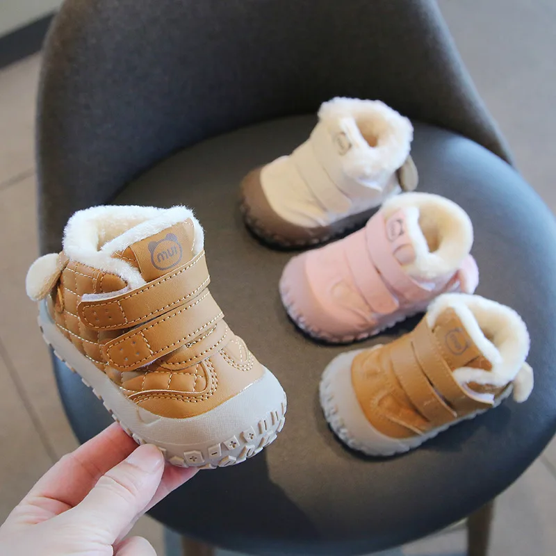 

Toddler Baby Boots Winter Boys Girl Warm Baby Snow Boots Plush Soft Bottom Infant Shoes Newborn Baby Outdoor Sneakers Kids Shoes