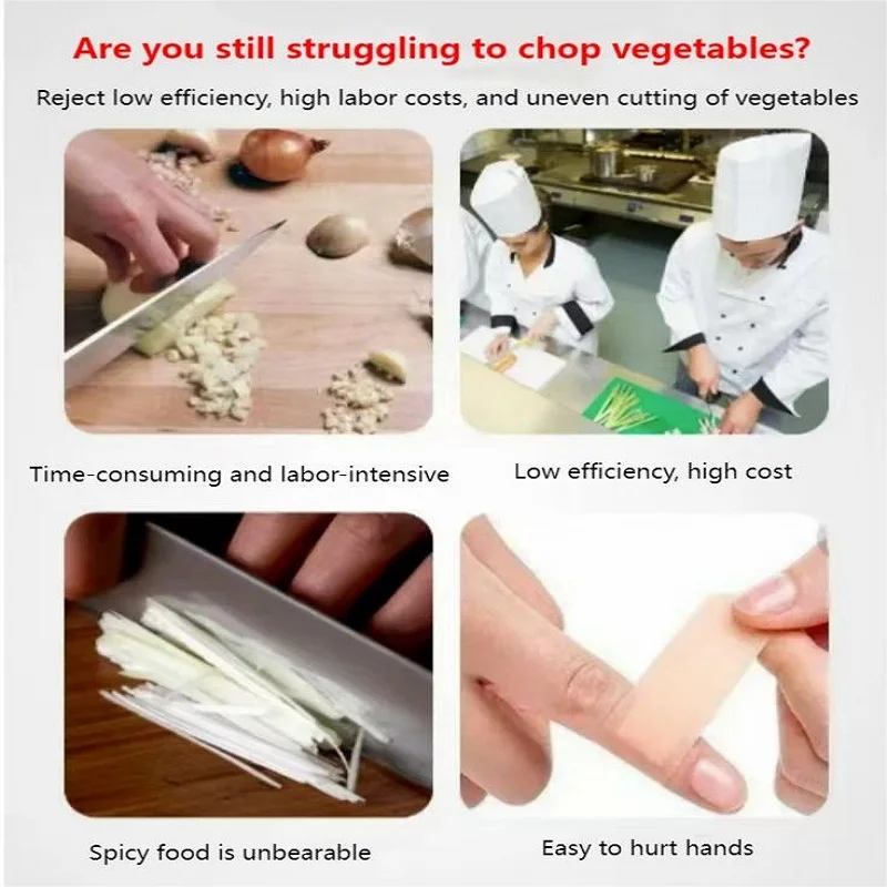 Commercial Stainless Steel Celery Capsicum Slicer Spinach Chopper Spring Onion Shredding Machine
