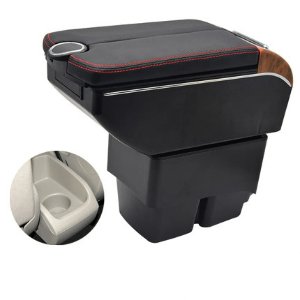 

Для Ford Fiesta подлокотник для хранения центральной консоли подлокотник с зарядкой телефона USB подстаканник