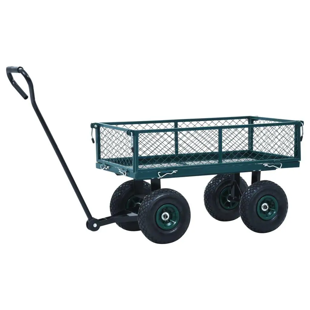 Carrello da giardino verde resistente: capacità di 551,2 libbre per un facile trasporto all'aperto