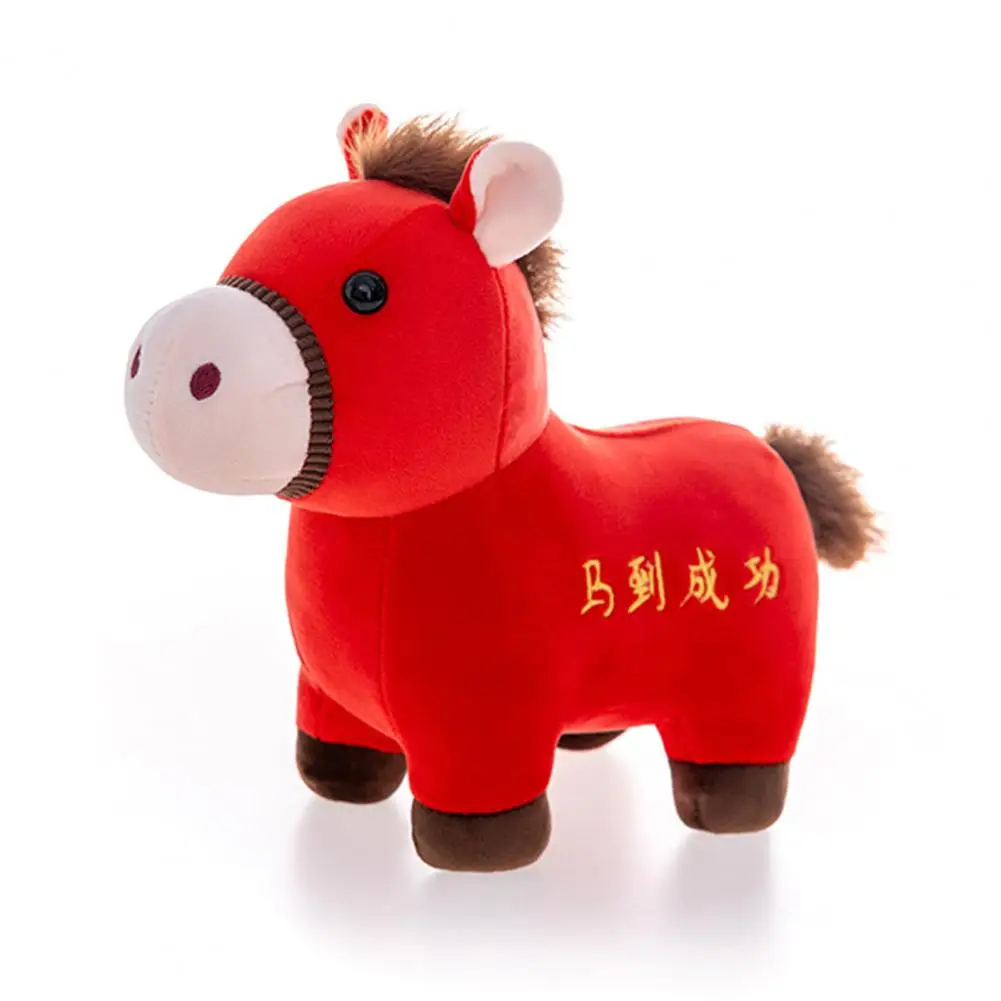 

Fabric Toy Year of Horse Blessings Zodiac Doll Toy National Style Fabric with High-density Pp for Horse