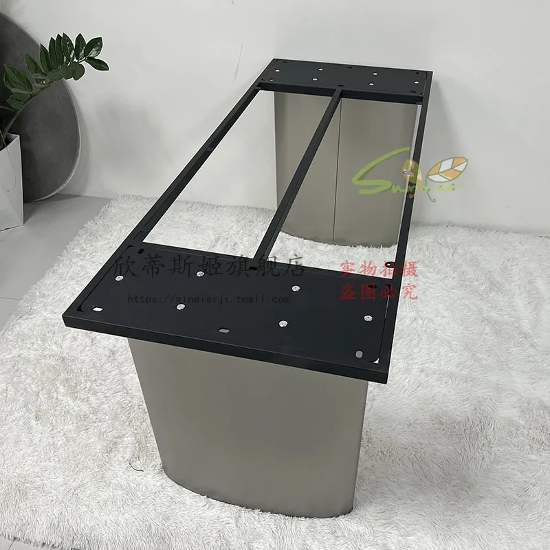 Stainless steel table legs with luxurious stone table feet Modern household rock plate table feet bracket with frame base