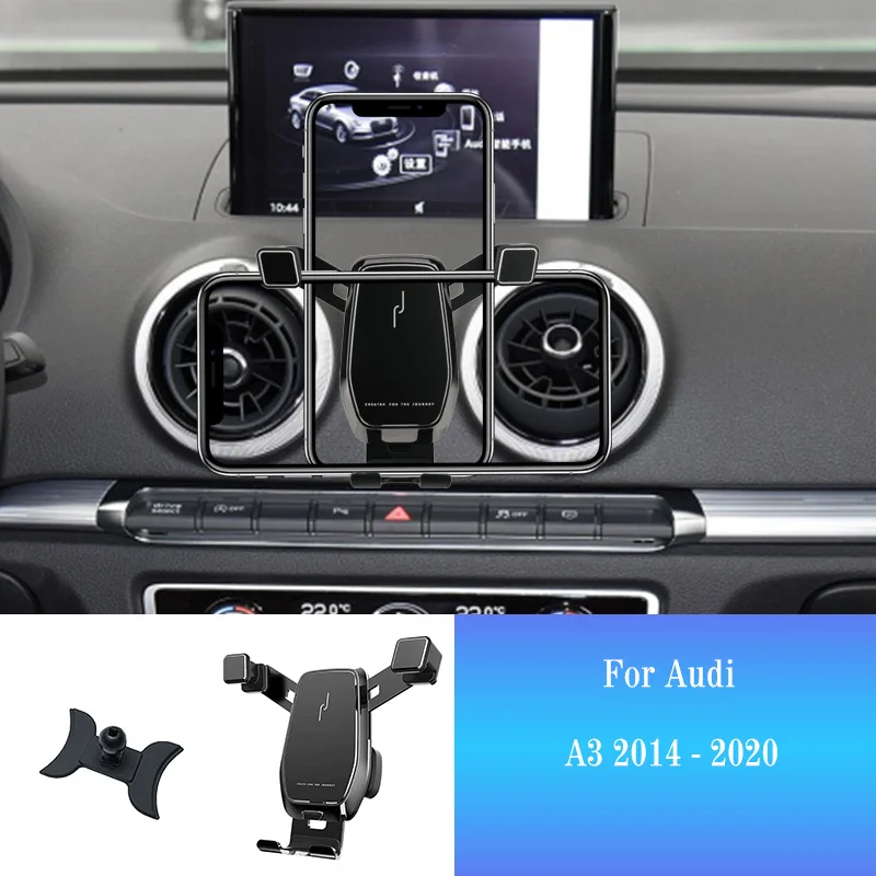 Car Mobile Phone Holder for Audi A3 S3 8V 2014-2020 2021 Smartphone Mount Car Styling Bracket GPS Stand Rotatable Support