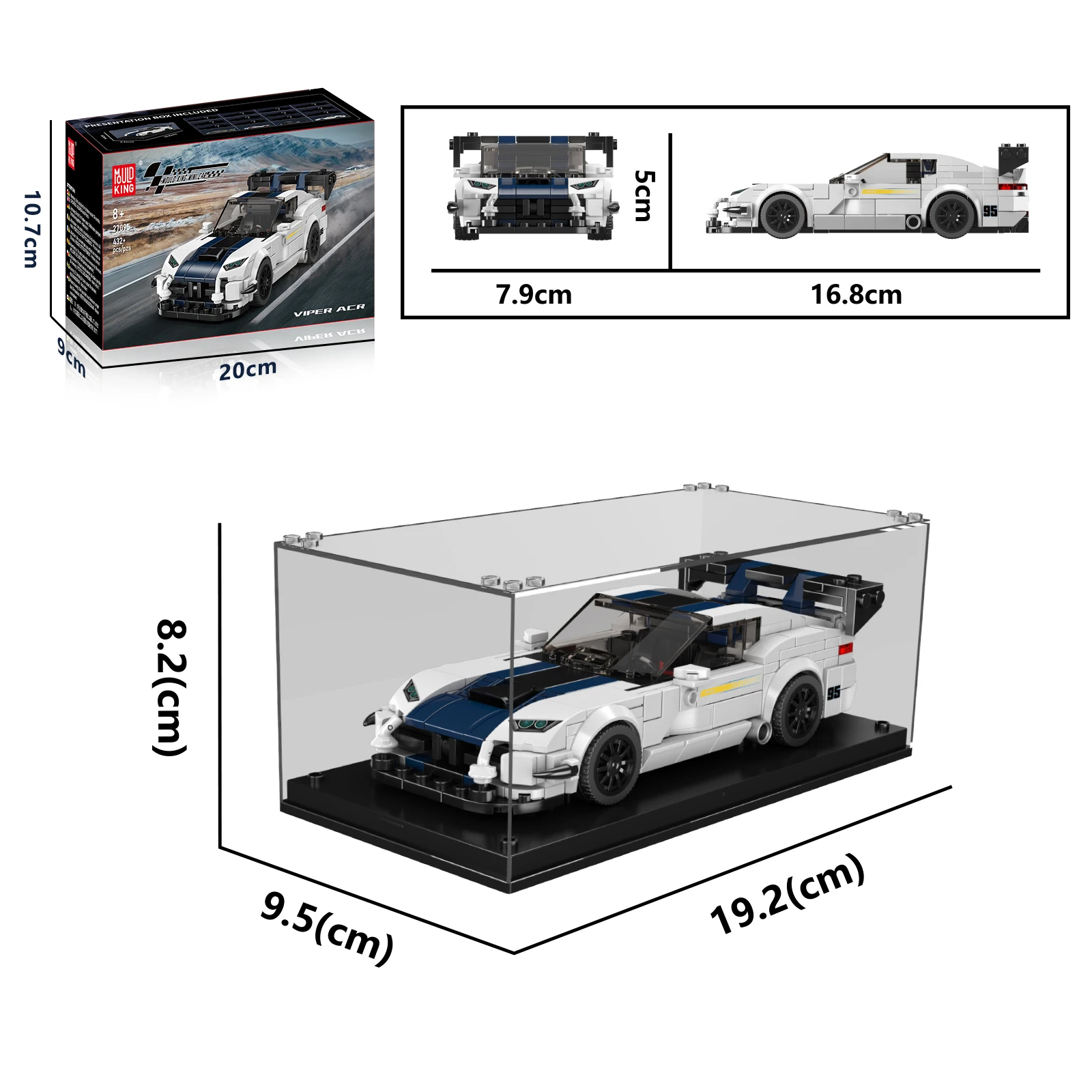 Mould King 432pcs Viper ACR Mini Car Series Small Building Blocks Creative DIY Toy for Kids