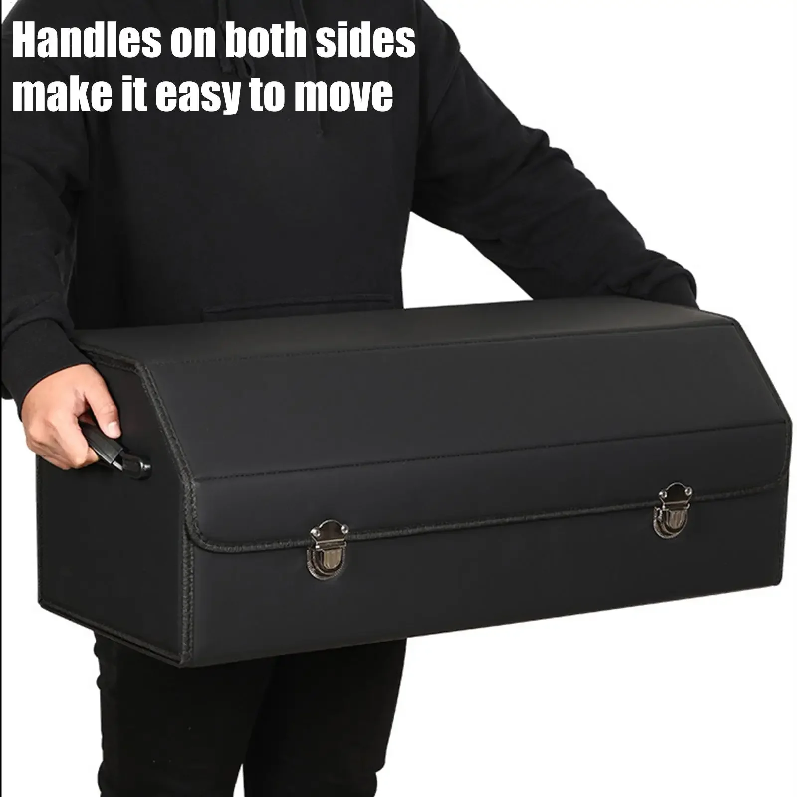 منظم صندوق السيارة منظم صندوق السيارة لسيارات الدفع الرباعي حاوية البضائع الجلدية المقاومة للماء ملحقات السيارة القابلة للطي لشاحنة SUV