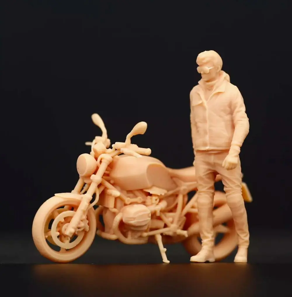 

1/64 1/43 Motorcycle GuyDiorama Scene Props Miniatures Figures Model For Cars Vehicles Toys Micro Photography Collection