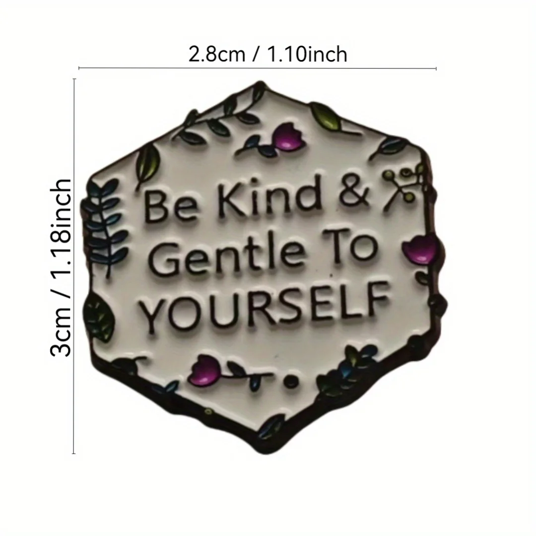Trendy and fashionable metal pin, hexagonal design, 
