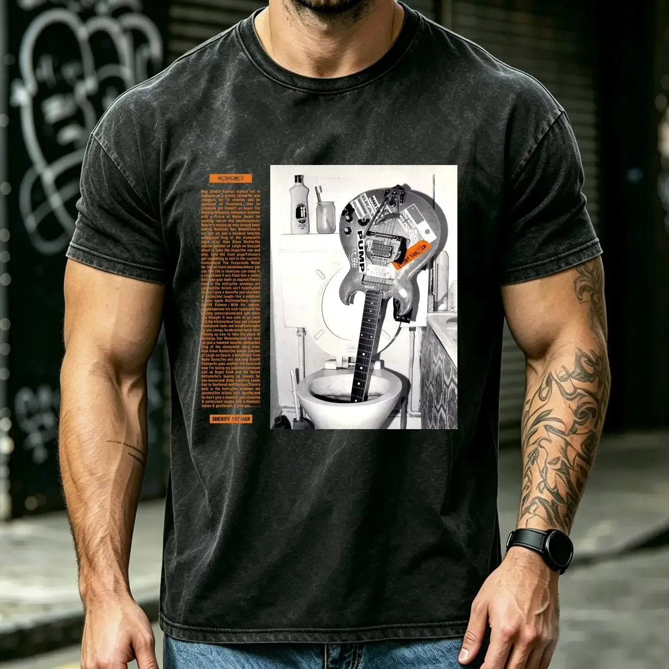 washed T Shirt Carter USM Sheriff Fatman vintage Washed streetwear graphic Stylish Unisex fashion Top For Everyday Wear Soft