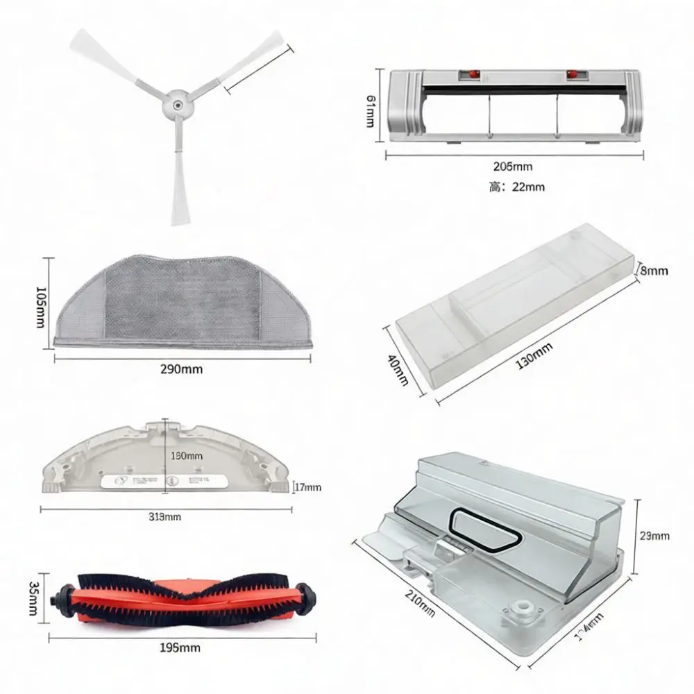 Replacement Components For Mijia G1 MJSTG1 Robot Vacuum Roller Brush Side Sweeper HEPA Filter Mop Pad Water Bin