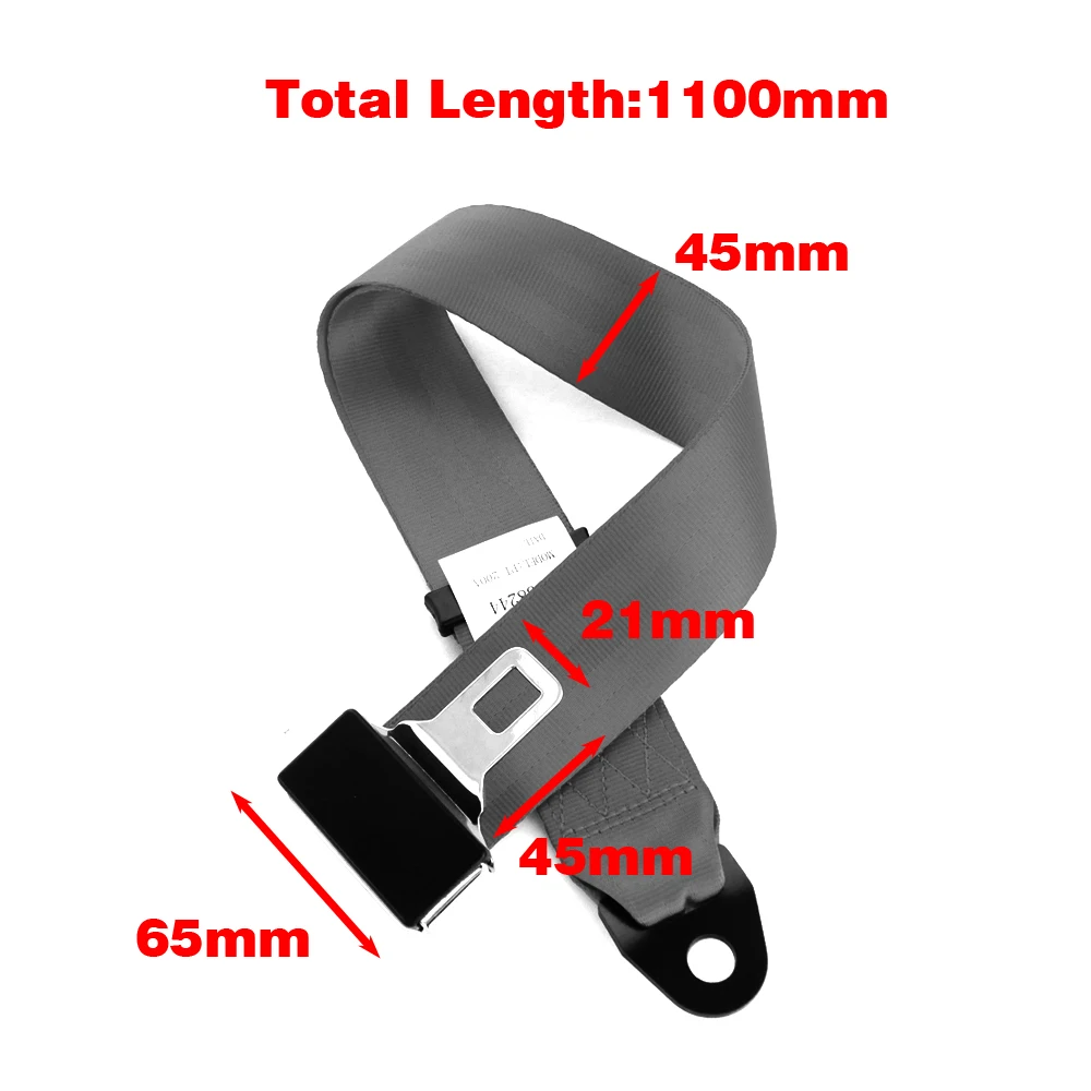 Cintura di sicurezza per auto nera a 2 punti Cinture di sicurezza universali Fibbia di estensione regolabile Cintura di sicurezza per sedile per