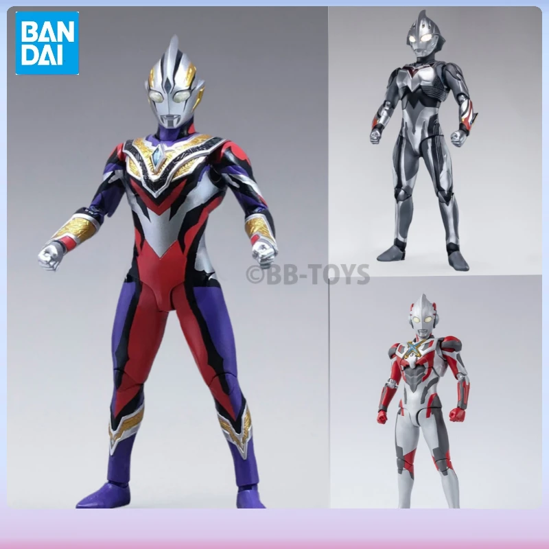 

Bandai SHF Ultraman True Bone Carving Tiga Ultimate Shine Terry Zeta Jedd De Cayman Figure Model Toy Ornaments Collectible Gifts