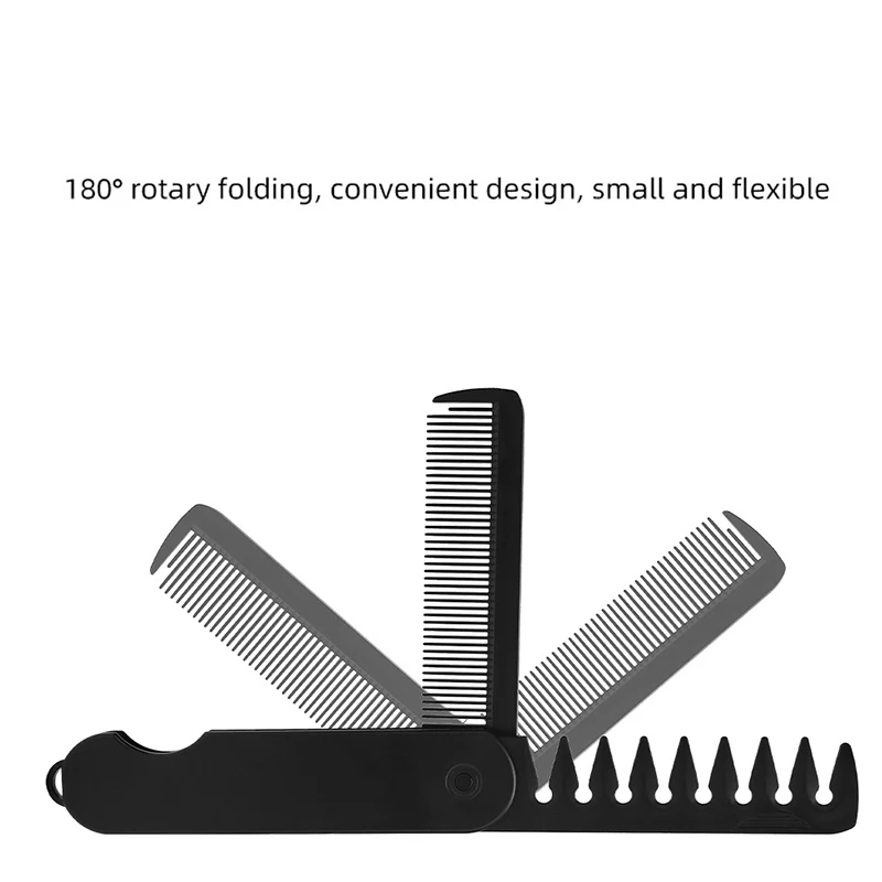 

Multifuncional Pocket Folding Combs Plastic Wide Tooth Oil Head Comb Beard Combing Barber Hair Clipper Comb Salon Styling Tools