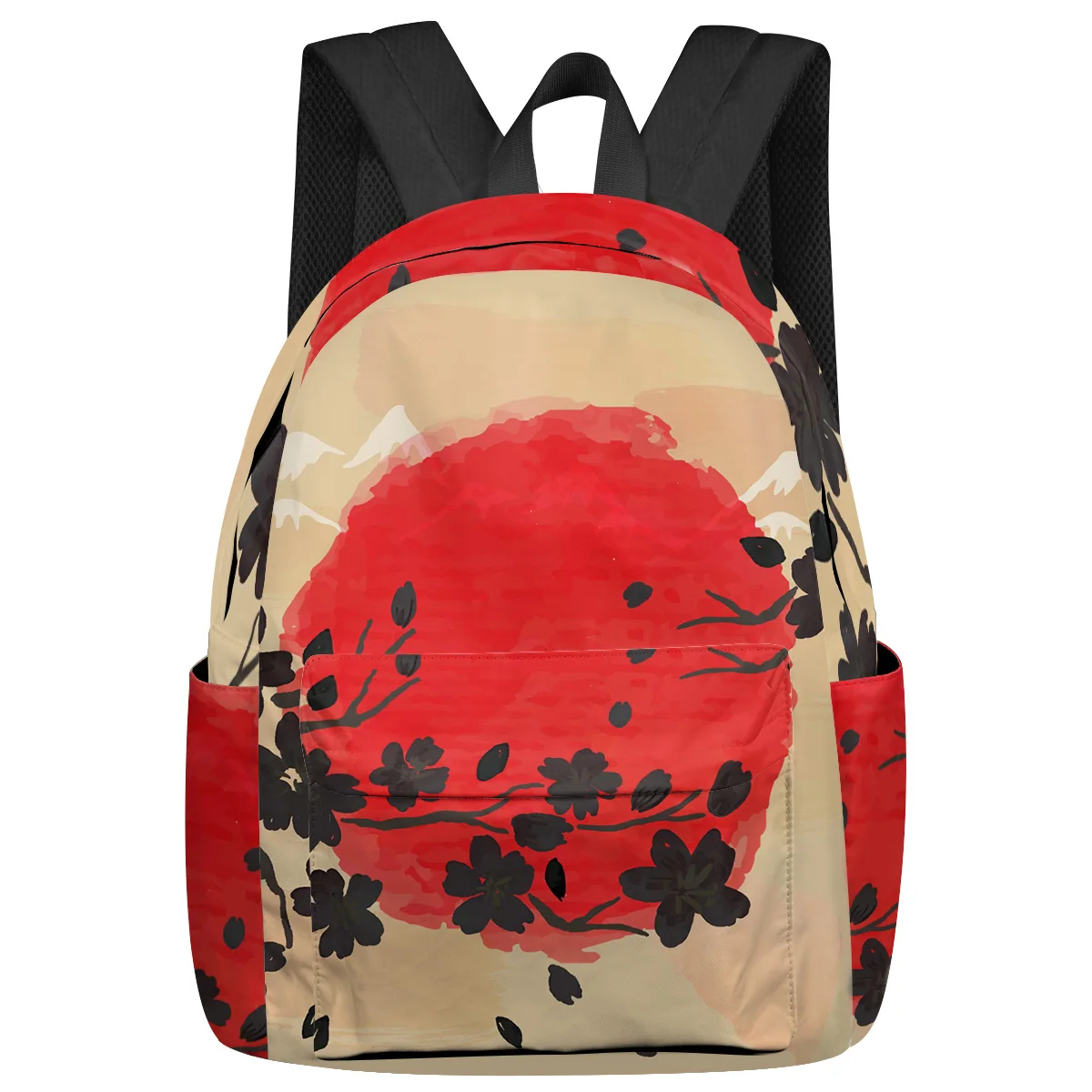 Flower Retro Red Sun Cherry Student School Bags Laptop Custom Backpack For Men Women Female Travel Mochila