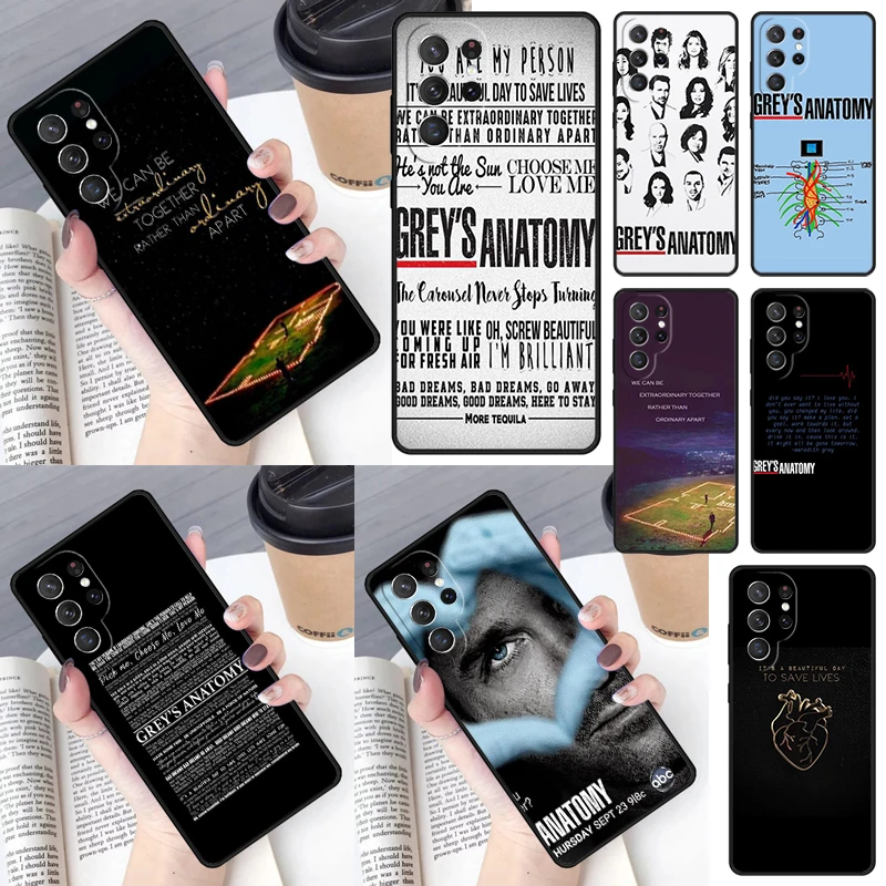 Capa de Telefone Soft da Série Grey's Anatomy para Samsung Galaxy S26 Ultra S25 S24 S23 S22 S21 S20 Note10 Plus FE Luxuosa
