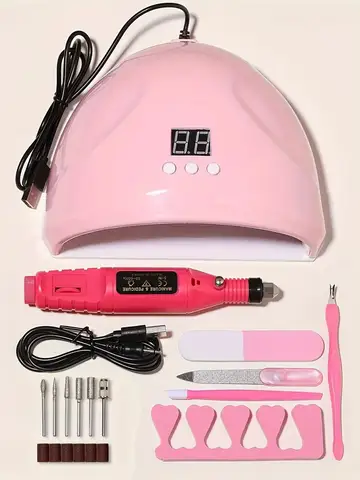 LINMANDA Professional USB Electric Nail Drill Polish File Kit with UV LED Nail Lamp Gel Manicure Dryer Lamp Acrylic Starter Set