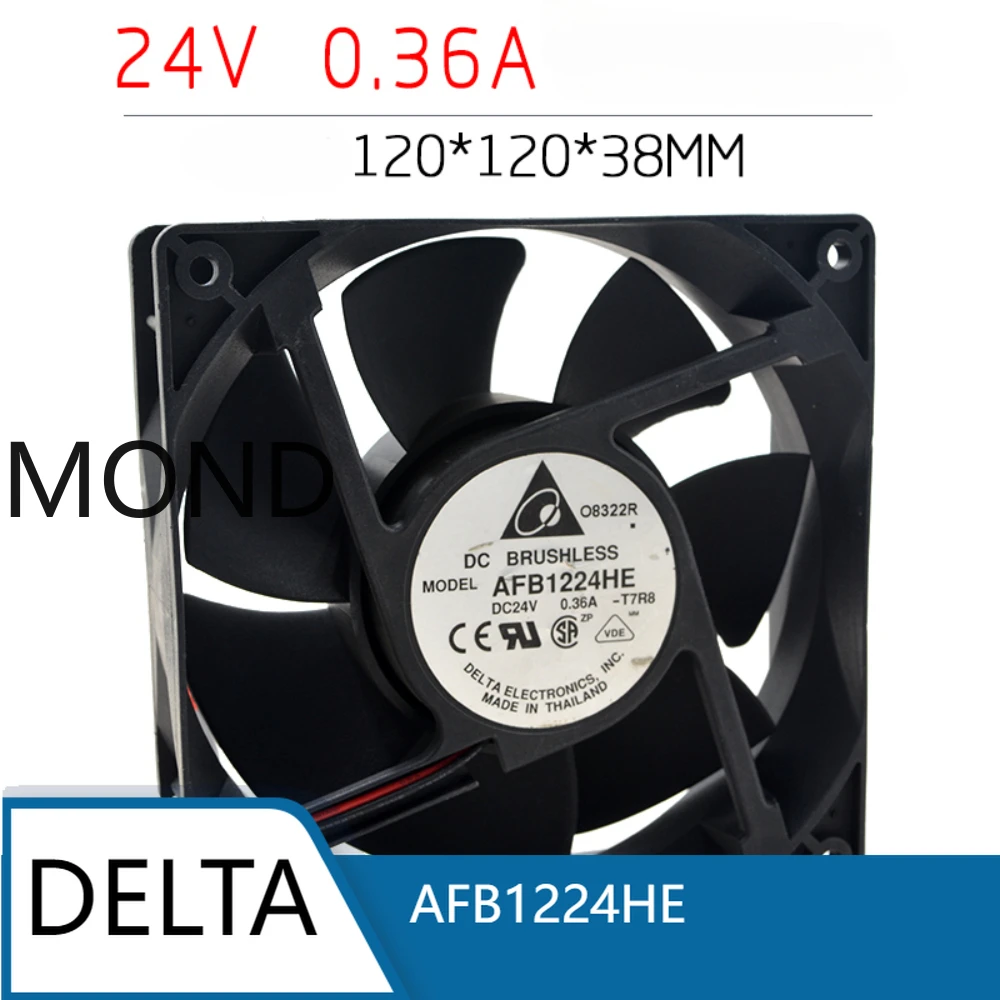 

AFB1224HE 24V 0.36A 12cm 12038 high air volume inverter cooling fan Delta