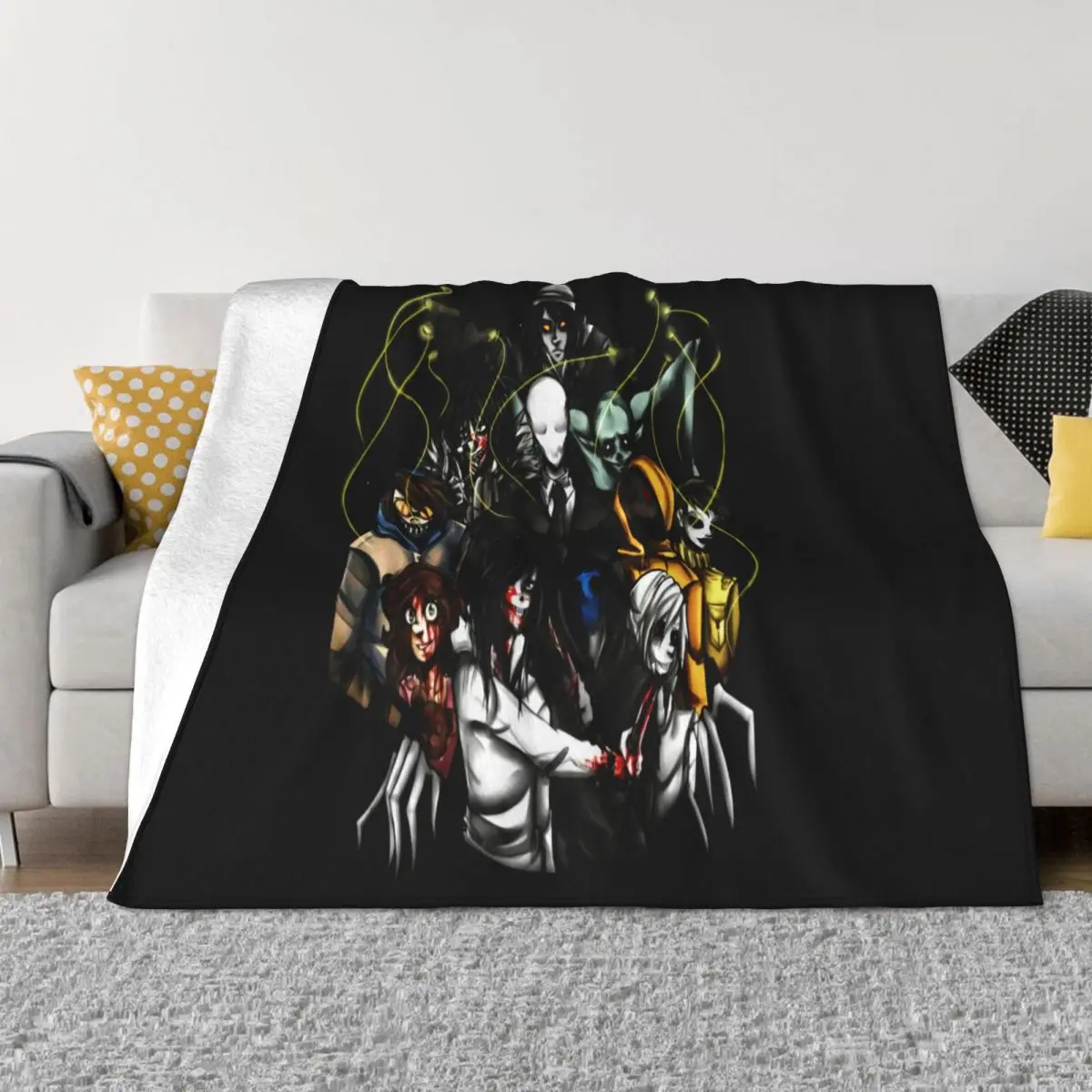 Creepypasta New Horror Scared Costume For Halloween Hq Cheap Sale Many Colors Comical Geek Throw Blanket