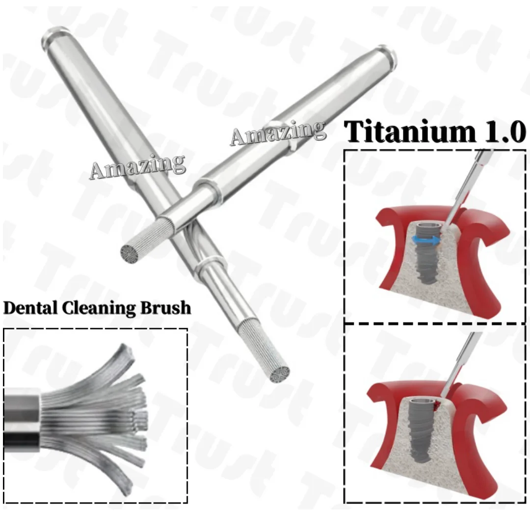 Dental Fixture Thread Cleaning Brush Titanium 1.0 High Quality Surface Maintenance Debridement Tool Effective Dental Hygiene