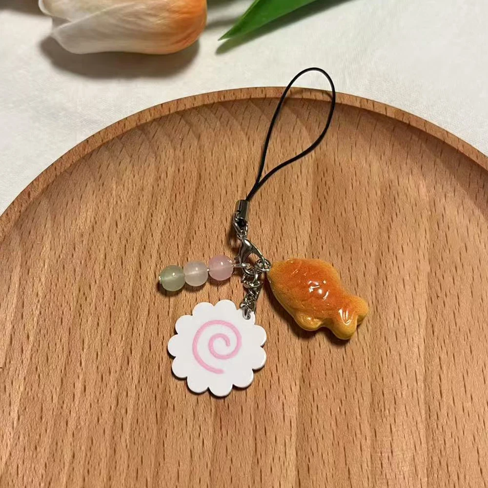 Exquisite Food Taiyaki Narutomaki Fish Cake Beaded Mobile Phone Charm Anti Loss Lanyard Fashion Phone Decoration Short Strap - view 6