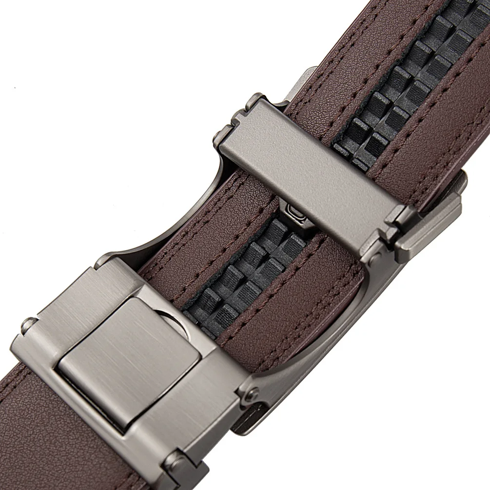 3,5 cm breiter Luxus-Designer-Ledergürtel für Herren mit automatischer Ratschenschnalle, Übergröße, blau, schwarz, braun, formelles Accessoire – Detail 9