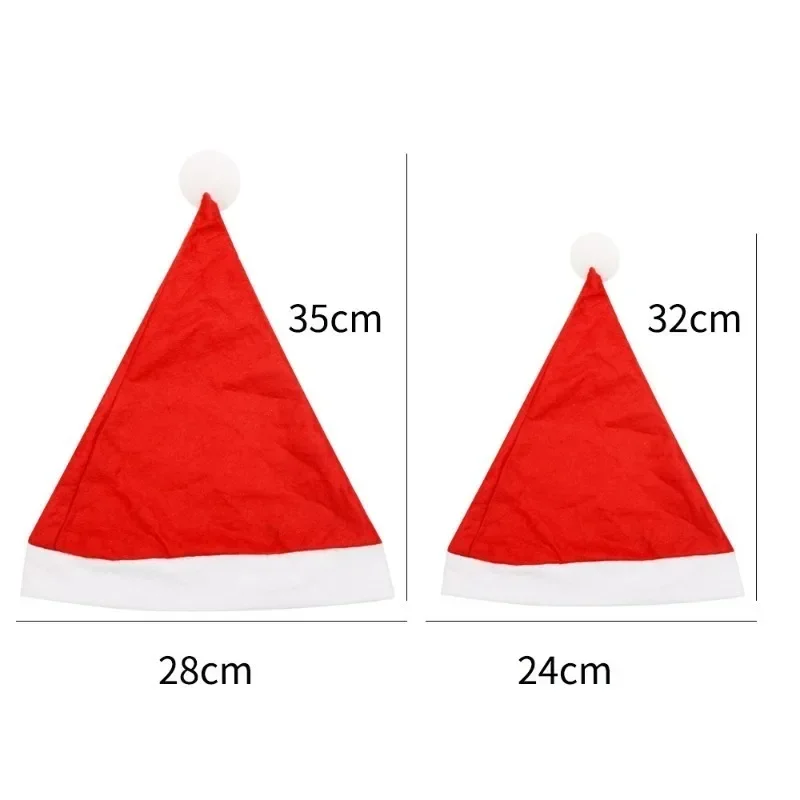 1-20PCS Christmas Hat Adults Kids Xmas Hats Red Non-woven Santa Claus Gifts Hats for Merry Christmas New Year Festive Decoration