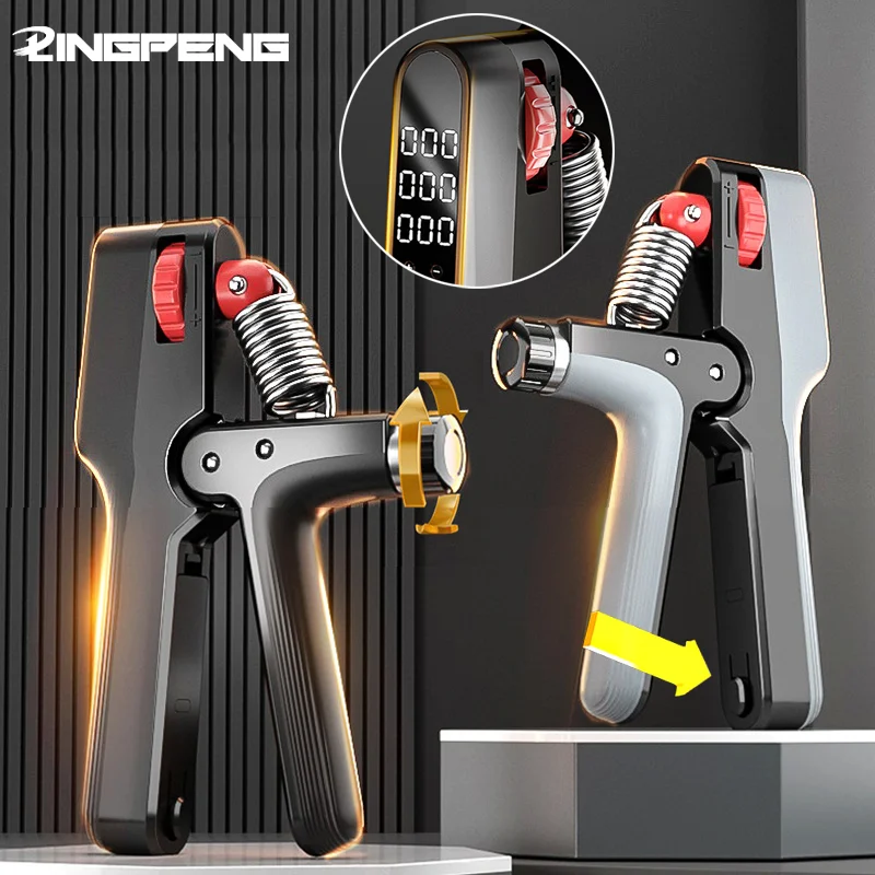Electronic Counting Timing Grip Strength Device Adjustable Weight Fitness Hand Strength Training Grip Strength Device Hand