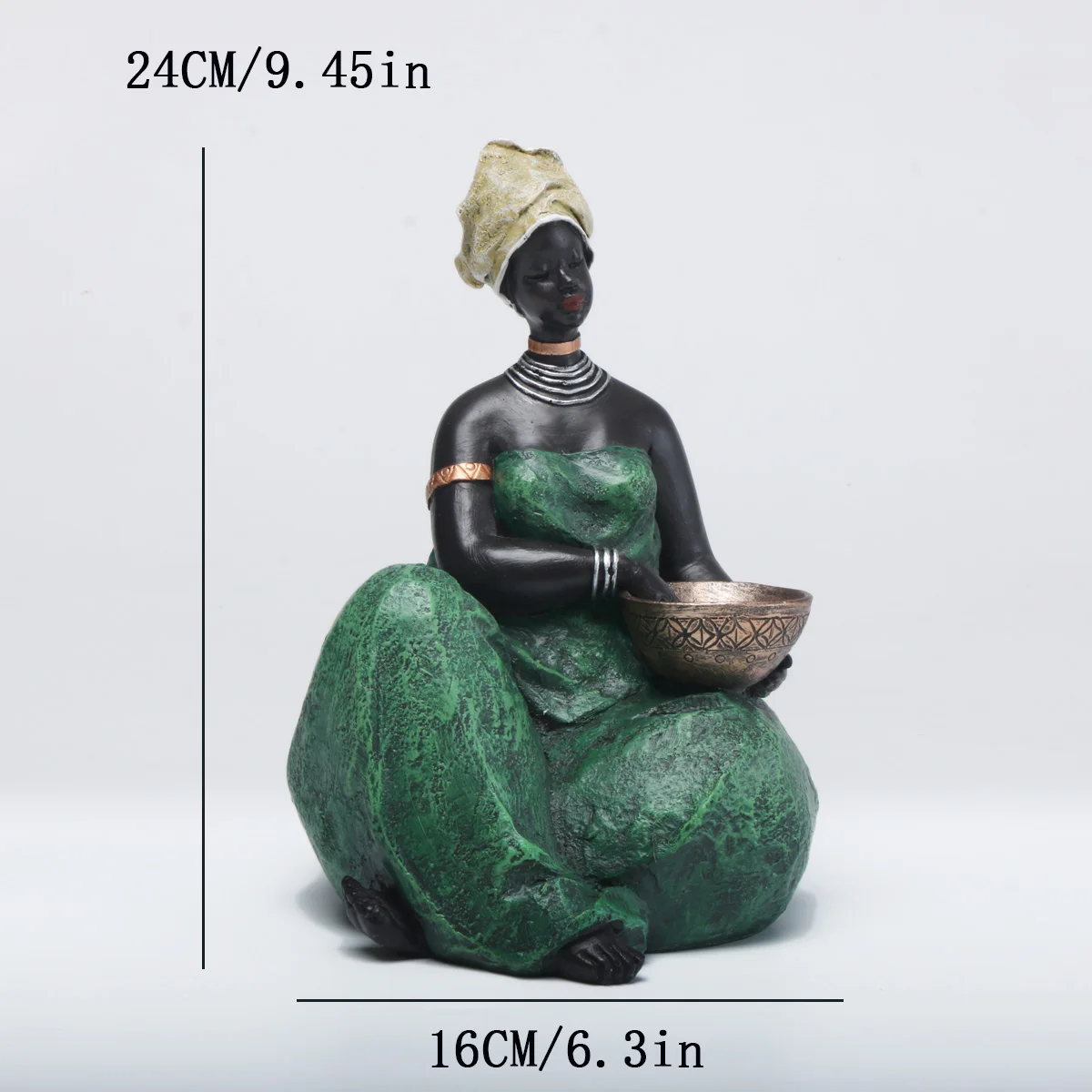 1 Stück Vintage afrikanische Stammesfrau-Figur – exotische künstlerische Kunstharz-Bastelstatue für Heimdekoration – einzigartiges Künstlergeschenk – Detail 7