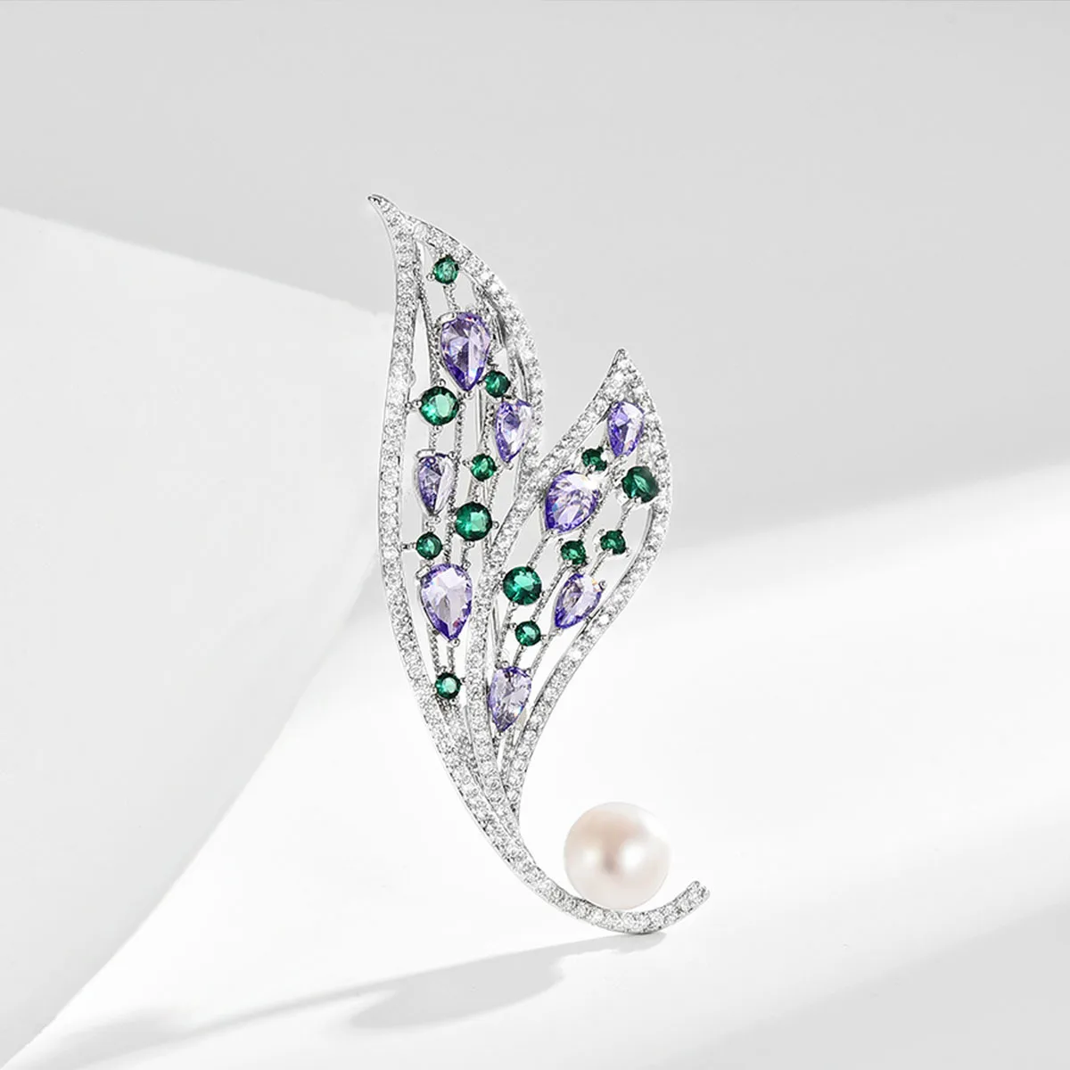 Lucky Bracelet Hand String Simple And Versatile Fishtail Brooch Light Luxury Diamond-Studded Pearl Corsage Shirt And Coat Wealth
