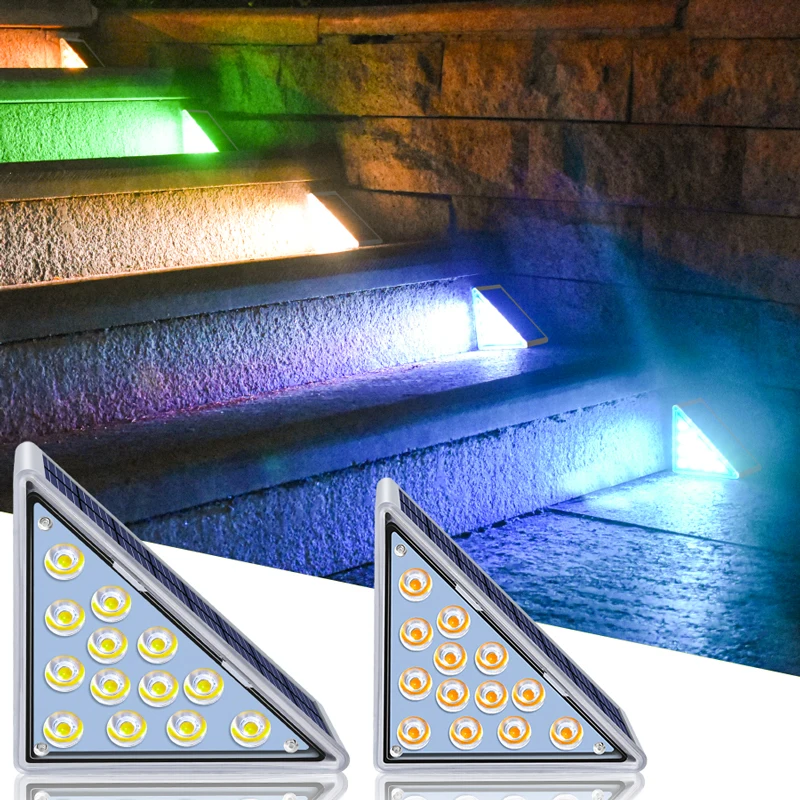 LED Outdoor Solar Light Step Lamp Lens Design Super Bright IP67 waterproof Anti-theft Stair Light Decor Lighting For Garden Deck