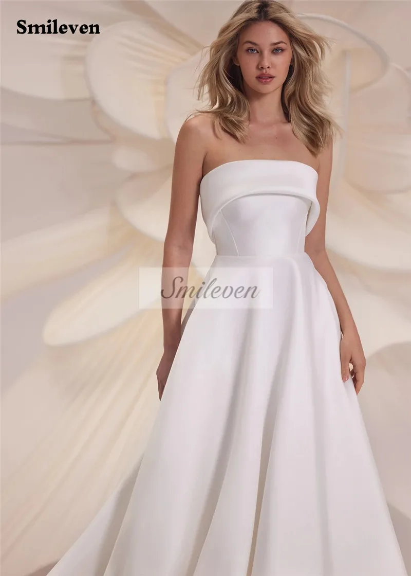 Smileven Satin Wedding Dress 2 Piece Off The Shoulder Bride Dress vestidos de novia Elegant Wedding Gowns 2024