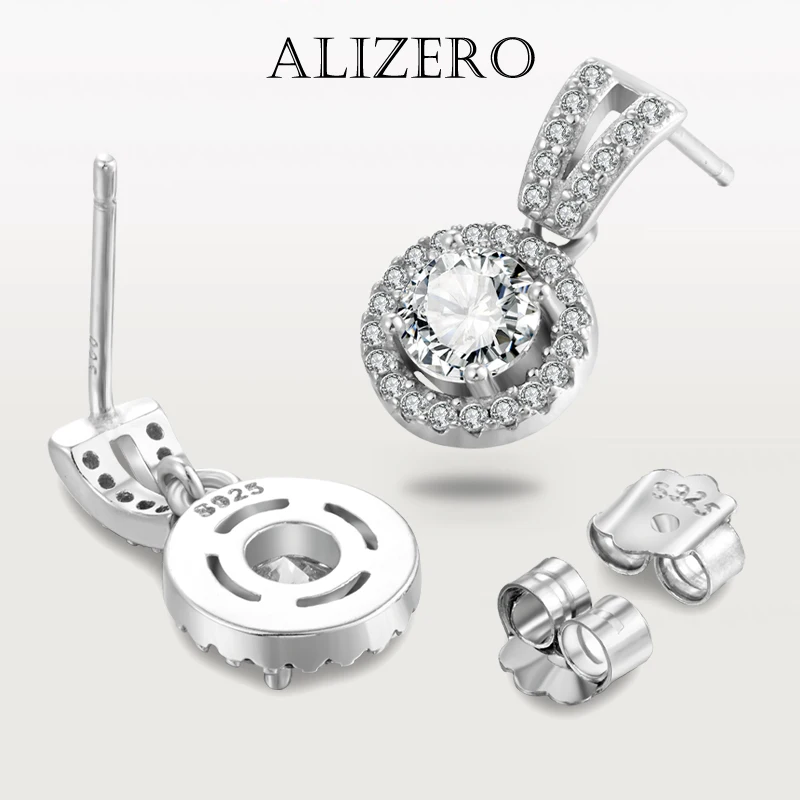 ALIZERO 0.5ct D Color Moissanite Stud Earring s925 Sterling Sliver Passed Diamond Test Earrings for Women Sparkling Jewelry