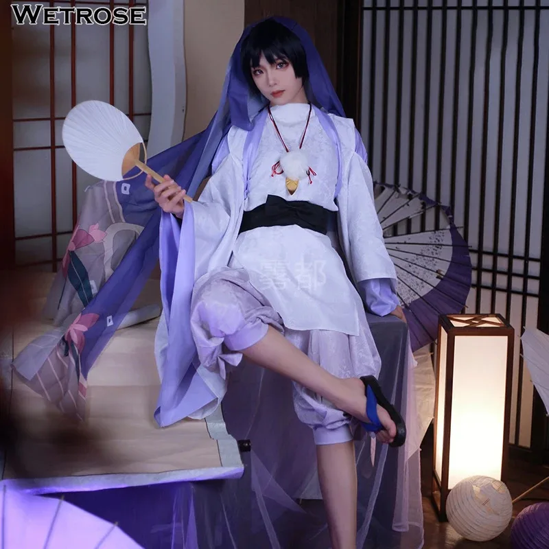 【Wetrose】متوفر في المخزون Genshin Impact Scaramouche Wanderer The Divine Will Past Cosplay مجموعة كاملة من ألعاب حفلات الهالوين