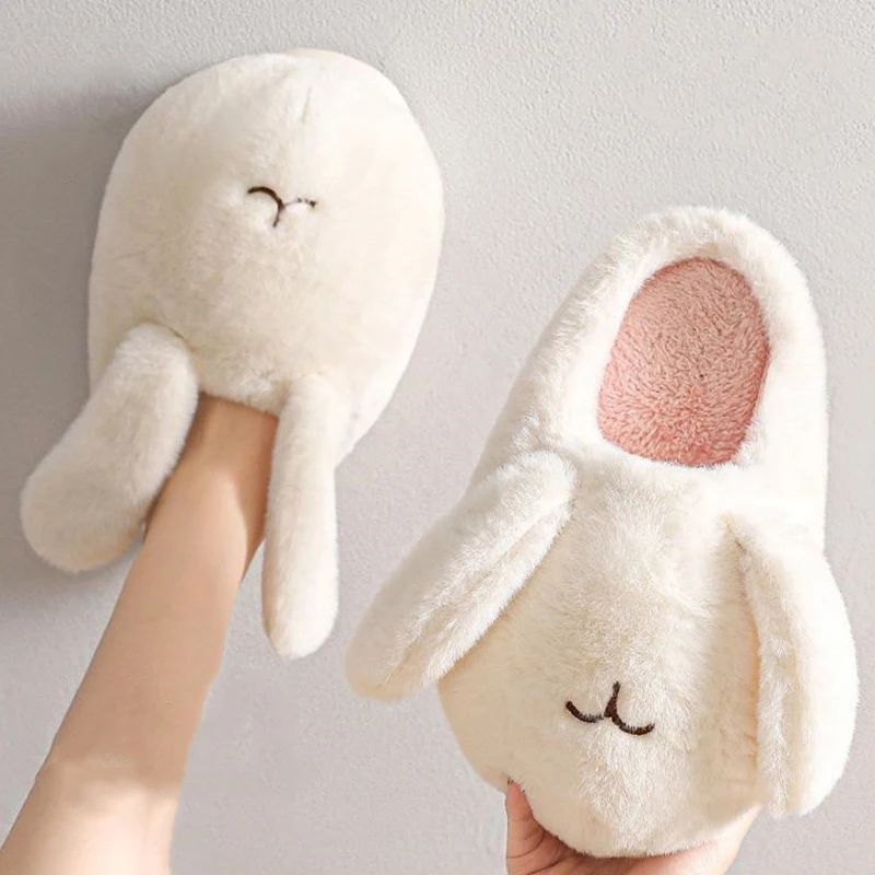 Cute Cotton Slippers Women Autumn Winter Indoor Home 2022 New Anti-skid Warm Plush Slipper Couples Indoor House Cotton Shoes