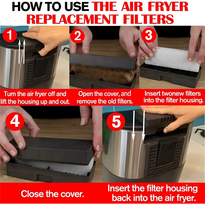 ร้อน 20 PCS Air Fryer ตัวกรองทดแทนสําหรับหม้อ Air Fryer Vortex Plus 6QT ตัวกรองกลิ่นลบและน้ํามันสารตกค้าง