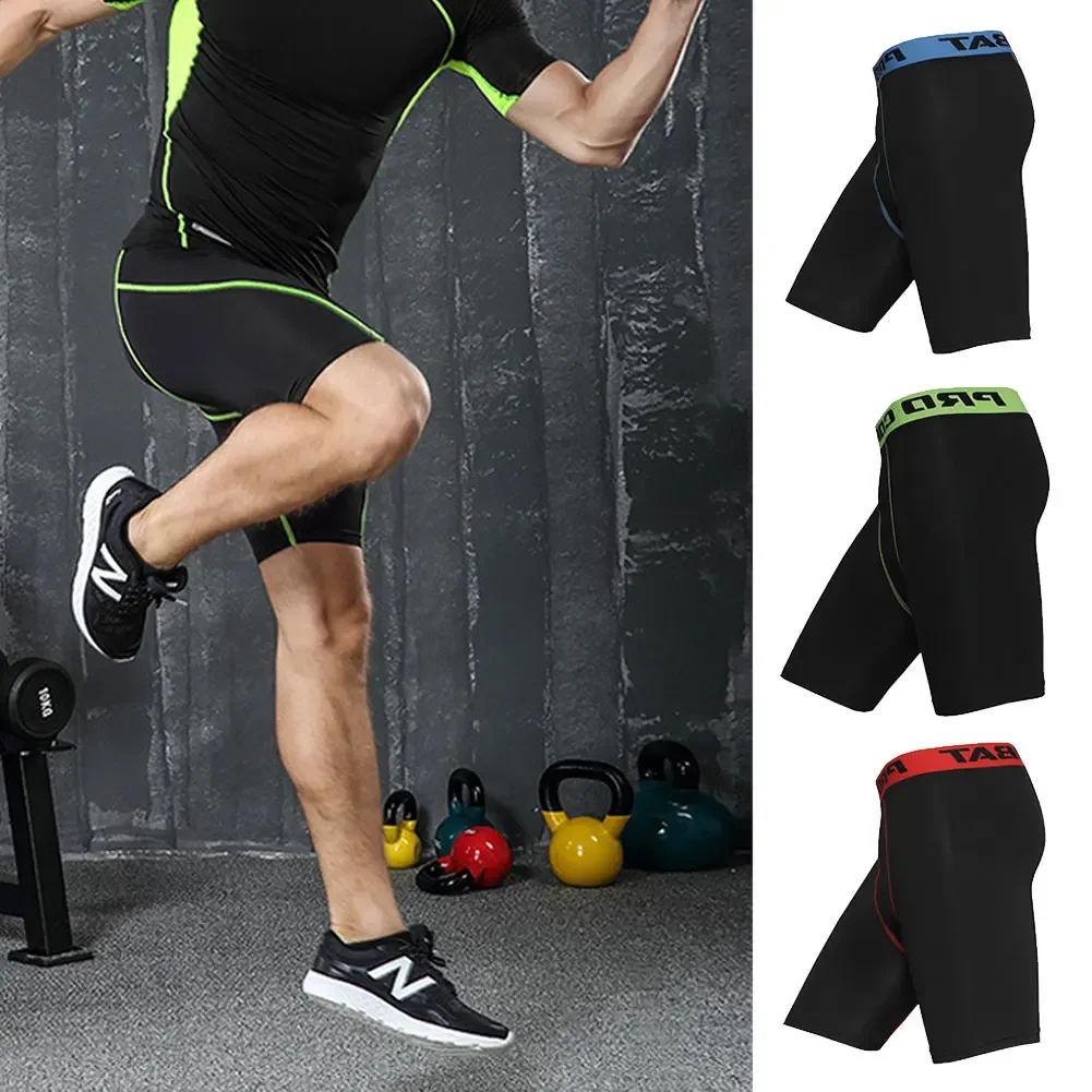 Pantalones cortos ajustados de compresión con cintura elástica para hombre, ropa interior para hombre, pantalones cortos de LICRA, pantalones cortos deportivos de compresión de secado rápido para entrenamiento físico