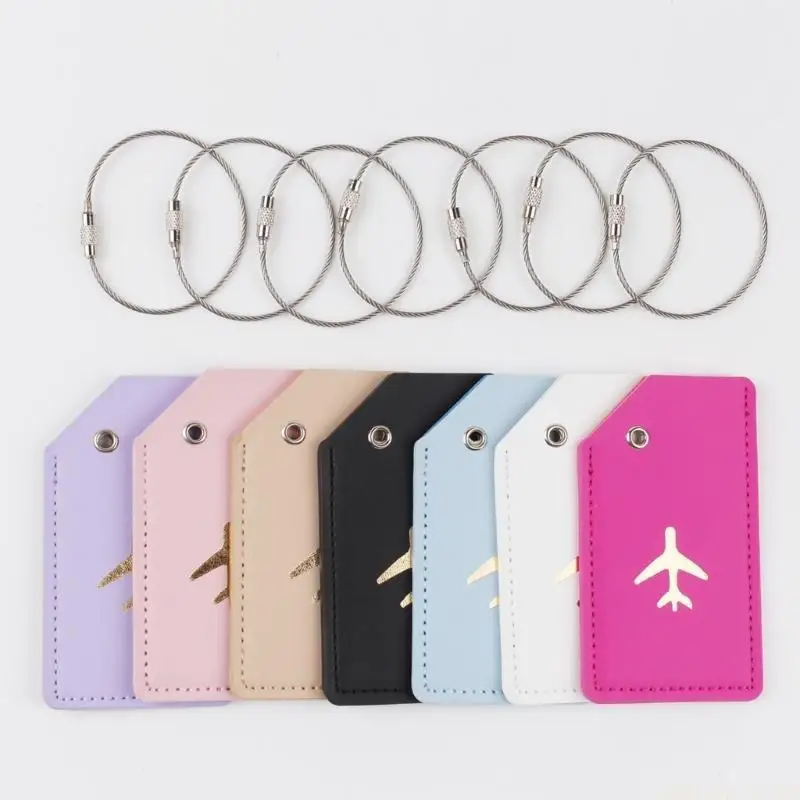 

X90D Багажные бирки со стальными петлями Чемоданные бирки из искусственной кожи Багажные бирки Дорожные чемоданные бирки сумка