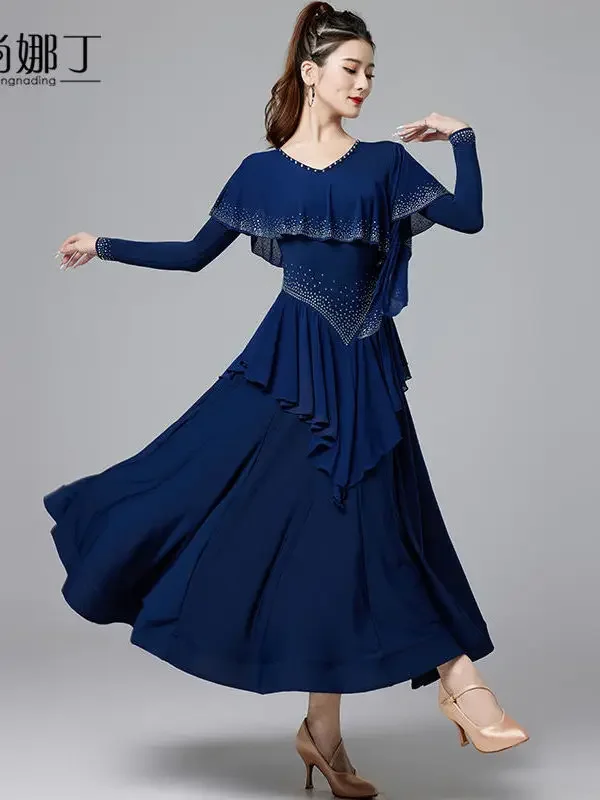 

National Standard Waltz Social Dance Big Swing Dress Professional Competition Performance Skirt Modern Dance Dress