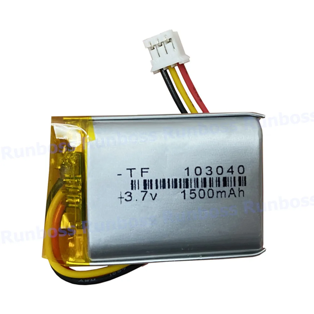 1-10PCS 3.7V 1500mAh 103040 JST 3Pin 2.0mm Plug 3-Wire Thermistor Li Polymer Battery For GPS Bluetooth Speaker LED Light DashCam