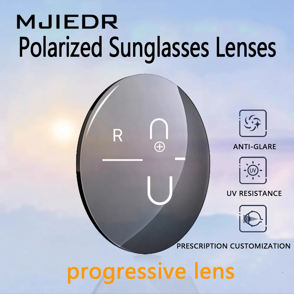 MJIEDR Sunglasses Polarized Progressive Lenses 1.50/1.56/1.61/1.67CR39  Optical Prescription Sunglasses Lenses UV Men Women