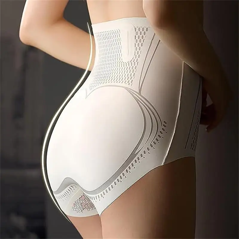 Shaper Shorts Ice Silk Shorts Ion Fiber Repair Shaping Pants High Waist Tummy Control Underpants Hip Lifting Abdominal