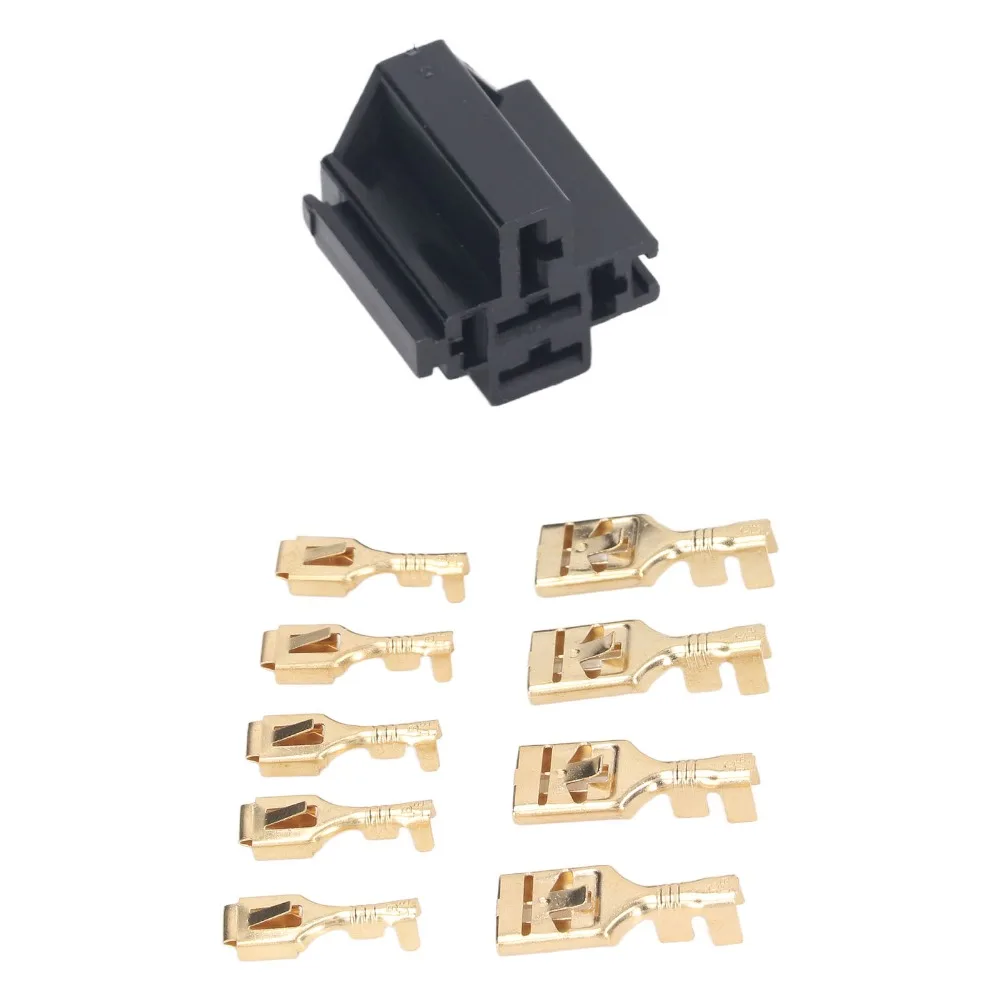 10 Set 5 Pin Terminal Relay Case Holder 12V 30A/ 40A ABS 5 Pin Relay Connector with 30pc 9.5mm 20pc 6.3mm Terminal