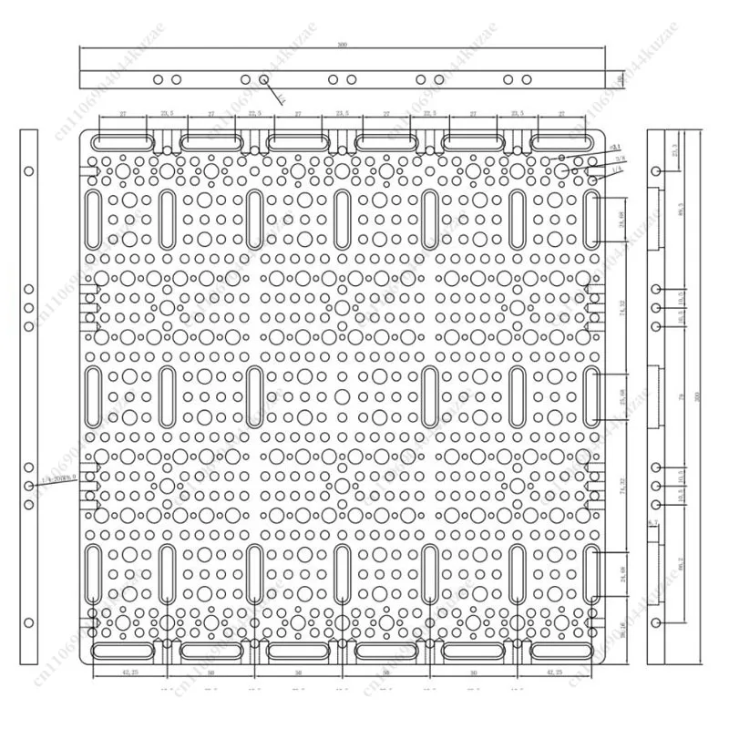 300×300×10mm Porous Aluminum Alloy CNC Mounting Base Plate, Universal Panel for Tripods & Industrial Equipment