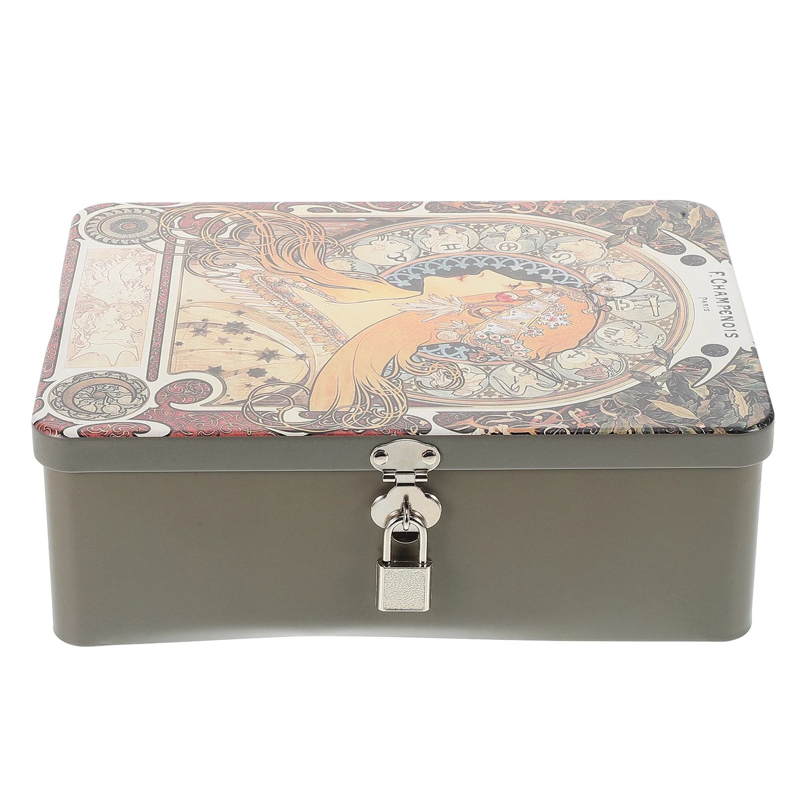 

1 шт. винтажная жестяная коробка с замком, маленький футляр для хранения подарков, для свадеб, вечеринок, конфет, украшений, легкая, прочная, декоративная жестяная упаковка