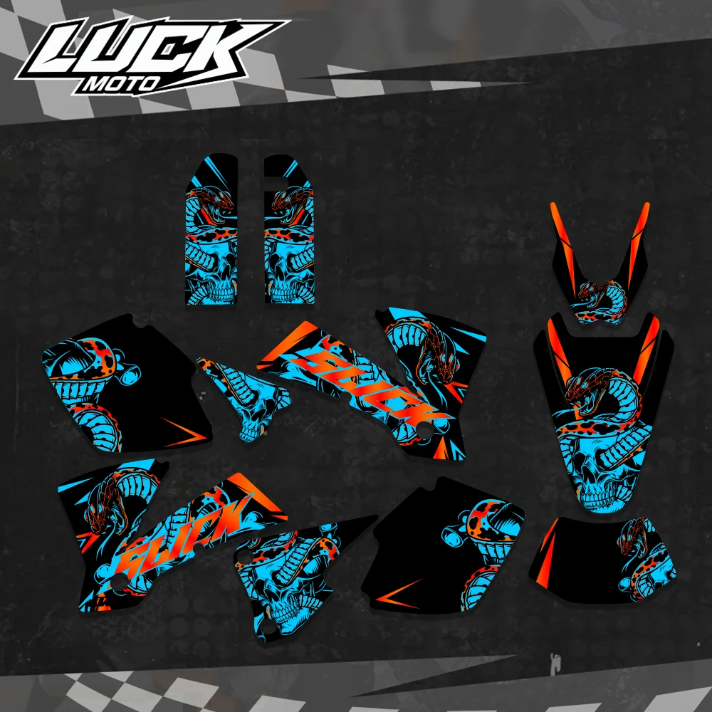 For KTM EXC 125 200 250 300 380 400 520 2003 Full Graphics Decals Stickers Custom Number Name
